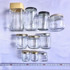 【空瓶】大〜ミニいろいろ　空き瓶　10個セット　ガラス瓶　保存容器の画像