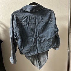 デニム7部丈シャツの画像