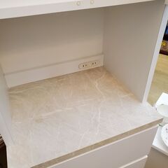 スリム キッチンボード 日本製 梅崎木工■横幅50㎝×奥行42cm×高さ181cm■引き出し4個 2枚扉 コンセント2口 ホワイト 参考価格59600円 食器棚■近隣配送無料 買取帝国 朝霞店の画像