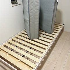 セット【シングルすのこベッド＆マットレス】ニトリ ホワイトの画像