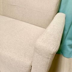 ファブリックソファ　ベージュの画像