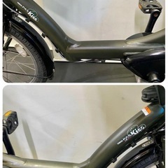 1年保証 送料無料　ヤマハ　パスキッス　20インチ　カーキ色　電動アシスト自転車 g115の画像