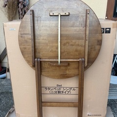 丸テーブル 折りたたみ式 木製 テーブル レトロ アンティークの画像