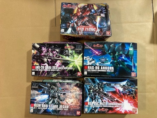 ⚠️商談中⚠️【相模原市中央区田名】◎引き取り限定◎ガンプラ　アンクシャ・リゼル（隊長機）・スタークジェガン・ギラズールアンジェロ機・BB戦士ネオジオング　5体セット【※現状品につき内容よくご確認下さい】