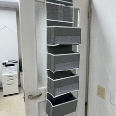 未使用◆ドア掛け式メッシュ収納 グレー 6ポケットの画像