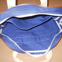 アサヒオリジナルバッグ　青いカバン　Asahi　キャンバス生地の画像