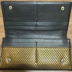 Vivienne Westwood 長財布　本革 イタリア製　ゴールドスネーク柄の画像