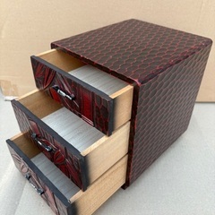 伝統工芸品 鎌倉彫 竹模様 小物入れ 引き出し 収納 アンティーク レトロの画像