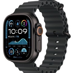 Apple Watch Ultra2（GPS + Cellularモデル）- 49mmブラックチタニウムケースとブラックオーシャンバンド　MX4P3J/Aの画像