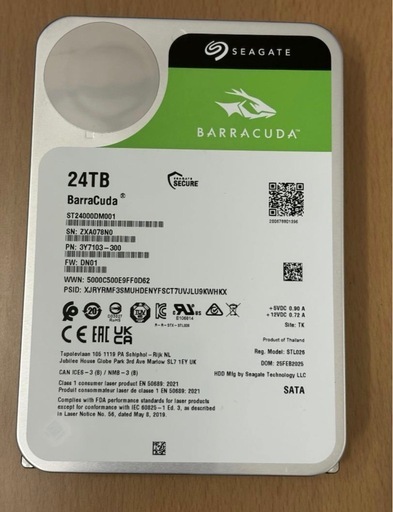 Seagate 24TB HDD 内蔵ハードディスク