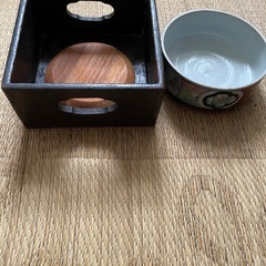 🇯🇵 木箱と陶器碗のセット（ヴィンテージ）– ¥2,500（交渉可）の画像