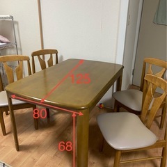 ダイニングセット椅子4点付きの画像