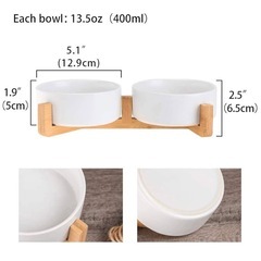 新品❤️ホワイトペットボウル フードボウル 犬猫食器 400MLウォーターボウルの画像