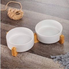 新品❤️ホワイトペットボウル フードボウル 犬猫食器 400MLウォーターボウルの画像