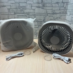 静音⭐️新品 　卓上扇風機 ホワイト USBケーブル付き　2台セット　シンプル扇風機の画像