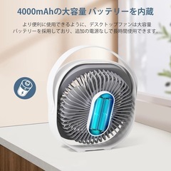 静音⭐️新品 　卓上扇風機 ホワイト USBケーブル付き　2台セット　シンプル扇風機の画像