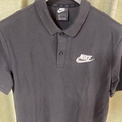 NIKE ナイキ　メンズ　半袖ポロシャツ　黒　サイズLロゴ刺繍 NIKE ナイキ ポロシャツ ブラック 黒 半袖 コットン100の画像