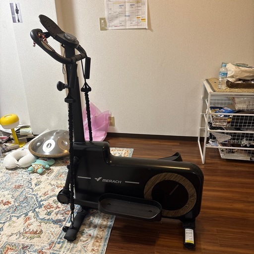 MERACH（メリック）クロストレーナー エリプティカル アプリ連動 16段階負荷調節 自動負荷調節 クロストレーナー マグネット式 静音 心拍数計測 家庭用クロストレーナー 5段階高さ調整 エクサイズバンド付き 組立簡単