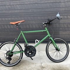 ミニベロ、ロード小径自転車 グリーン 2✖️7 14変速、整備済の画像
