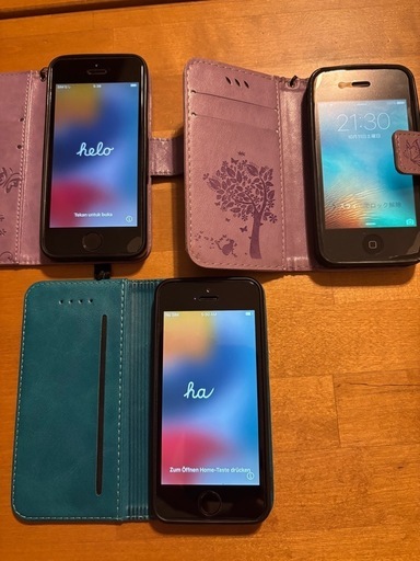 iPhone✖︎３台セット、4s、SE（第一世代）✖️2台、全てケース、フィルム付き