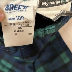 ＢＲＥＥＺＥチェック柄パンツ（100サイズ）の画像