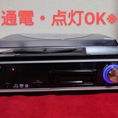  【ほぼ未使用♪♪保管品】geanee PCリンク付き レコード/カセットプレーヤー　ターンテーブル TCE-26ＷPC　通電OKの画像