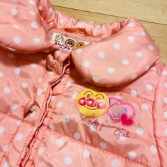 アンパンマン コート 95 中綿コート アウター キッズ ドット ピンク 女の子の画像