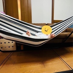 自立式ハンモック　モノトーン　ストライプ柄の画像