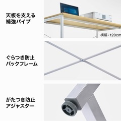 サンワダイレクト デスク パソコンデスク 100cm幅 奥行60cm PCデスク ゲーミングデスク ワークデスク オフィスデスク コンパクト おしゃれ モニターアーム対応 学習デスク 作業デスク 在宅デスク 机 学習机 勉強机  白 ホワイトの画像