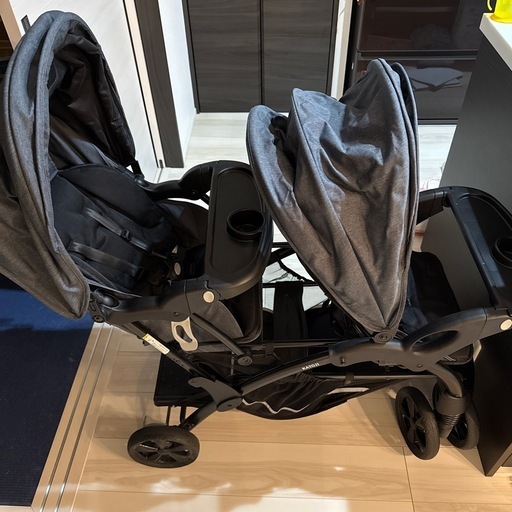 KATOJI カトージ 二人乗りベビーカー 二人でゴーDX(専用レインカバー付き)