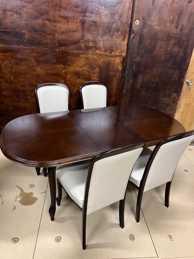 マルニ木工　ベルサイユ楕円形ダイニングテーブル イス4脚セット