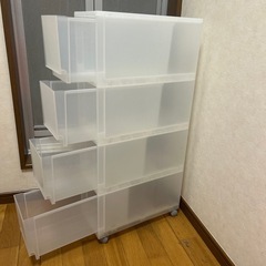ポリプロピレン　収納ストッカー　キャスター付３　無印良品の画像