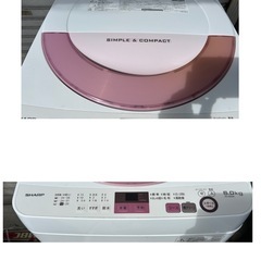 SHARP 洗濯機 ピンク 2016年製 6.0kgの画像