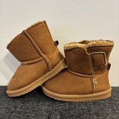 キッズ　西松屋　シューズ　ムートンブーツ　キャメル　14cmの画像