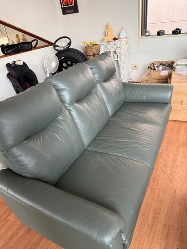 3人掛けソファ レザー レトロ