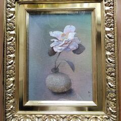 絵画 油絵  大貫松三  白椿の画像