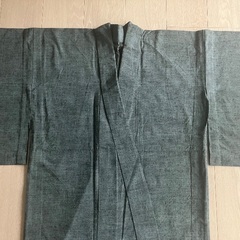 単衣着物(濃い青色)、名古屋帯/帯揚げ/帯締め/半衿(新品未使用)の画像