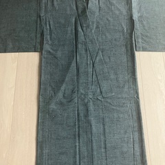 単衣着物(濃い青色)、名古屋帯/帯揚げ/帯締め/半衿(新品未使用)の画像