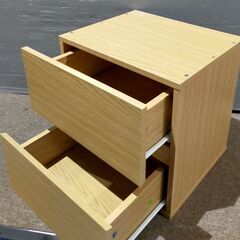 ニトリ キューブBOX 2段 ミニチェスト 引き出し 幅32.8cm 奥行き28.4cm 高さ32.7cm NITORIの画像
