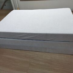 【お届けも可能です】シングル「純」高反発マットレス 3つ折りタイプ 厚み10cm 洗えるカバー 折りたたみ エコテックスの画像