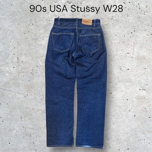 【美品】90s Stüssy USA製 赤タグ デニム W28 ヴィンテージ