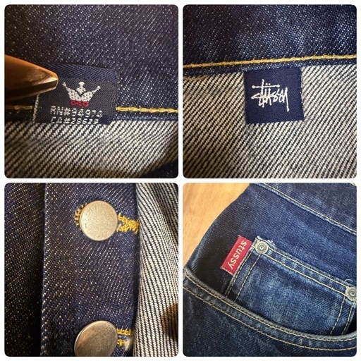 【美品】90s Stüssy USA製 赤タグ デニム W28 ヴィンテージ