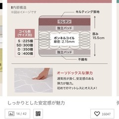 ロウヤ　クイーンサイズ　ボンネルコイルマットレス　の画像