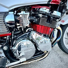 CBX400F 国内 赤白 再生キャブ サタケチタン メッキ　の画像