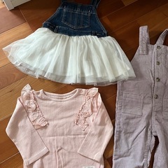 子供服　女の子　デニム　80　チュールスカート　オーバーオール　コーデュロイ　Tシャツの画像