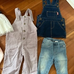 子供服　女の子　デニム　80　チュールスカート　オーバーオール　コーデュロイ　Tシャツの画像