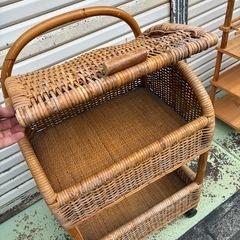 ラタン　可動ラック　レトロの画像