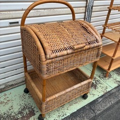 ラタン　可動ラック　レトロの画像
