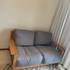 最終値下げ　無印良品ソファ　フェザーポケットコイル　2人がけの画像