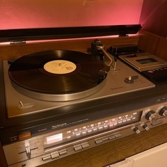 Technics SC-170 動作品　レコード、カセットベルト交換済み　レコード針使用頻度低いテクニクス。本体のみスピーカー無し。の画像